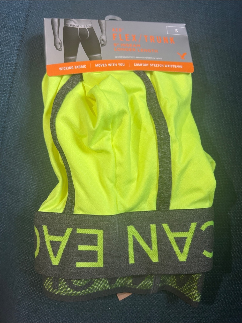 American Eagle Outfitters Neon Yellow & Gray Flex Trunk - Men's Boxer Briefs